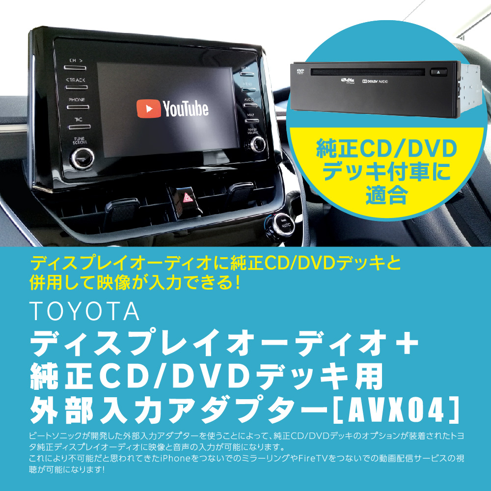 トヨタディスプレイオーディオ＋純正CD/DVD仕様でも外部入力できる 